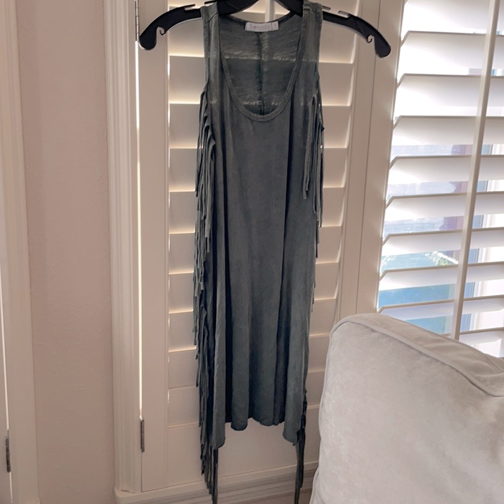 T Party green fringe tank